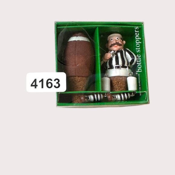 Touchdown Football & Referee Bottle Stoppers Set By Boston Warehouse, NOS, Uniqu - Picture 6 of 6